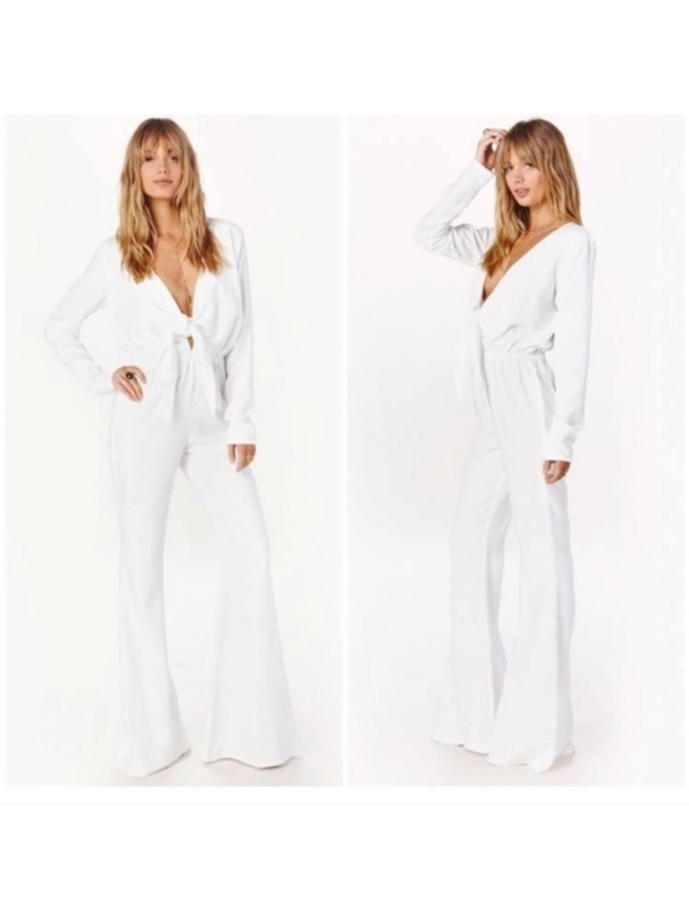 Stone Cold Fox Cream Long Sleeve Jumpsuit